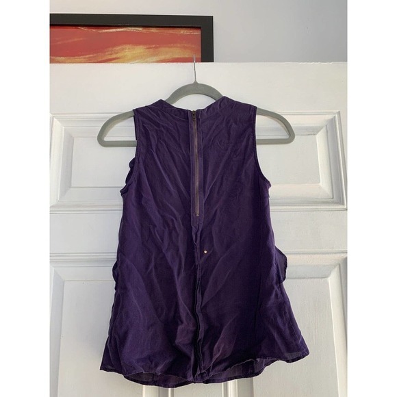 Pure Sugar Zip Front Tank Top w/ w/ silk ruffles Purple Size Small - Picture 6 of 6
